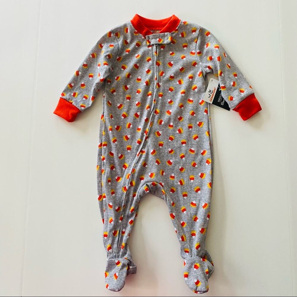 Celebrate! | @ Candy Corn Zipper Footed Sleeper NWT 0-3 Months